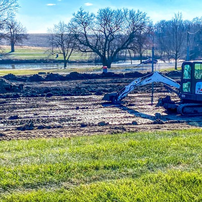 Sand Court renovations at the City Lake.